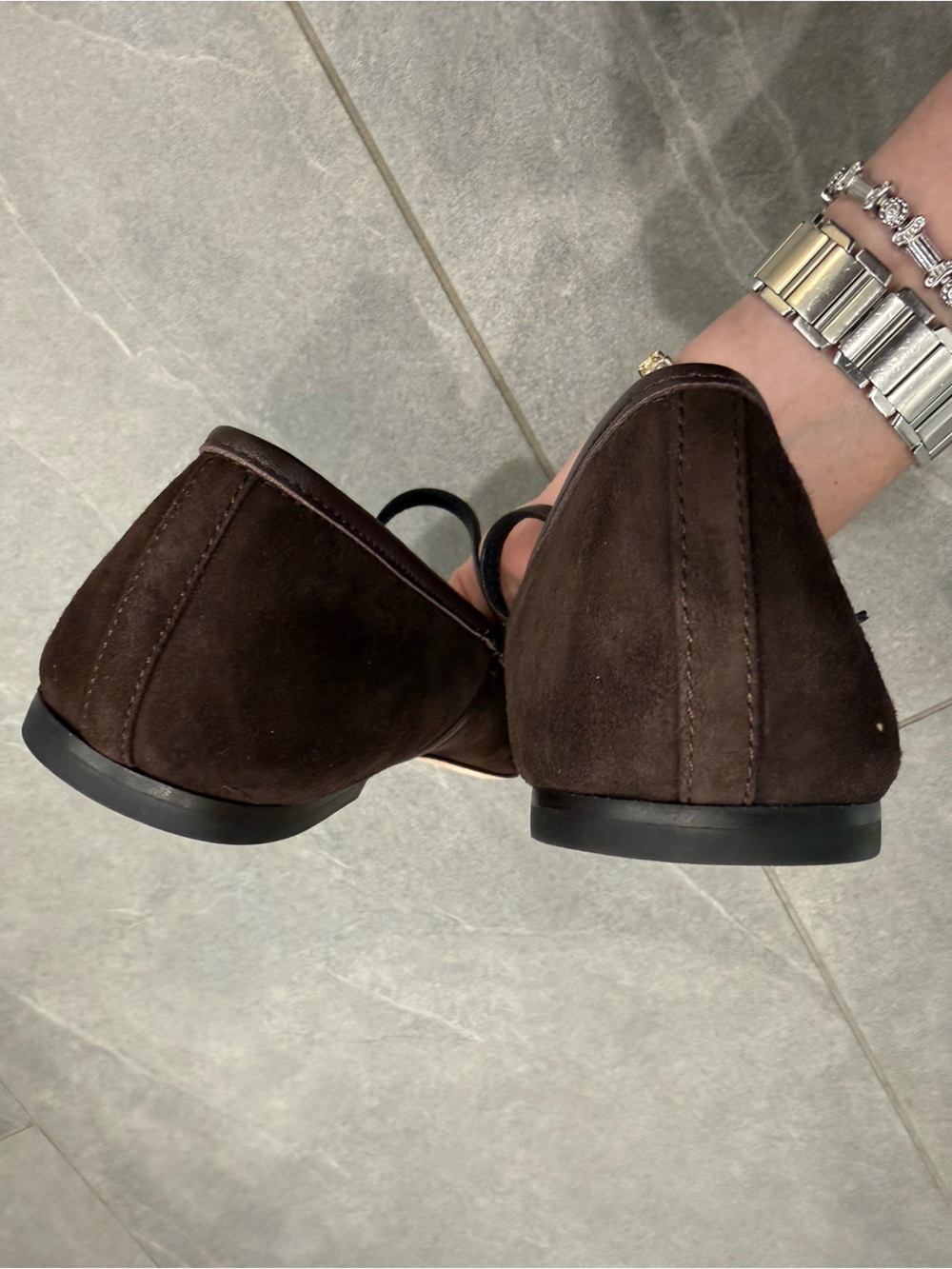 New Veronica Beard Ellie Suede Flat in Color Espresso retail $375 size 8.5 - Picture 9 of 13